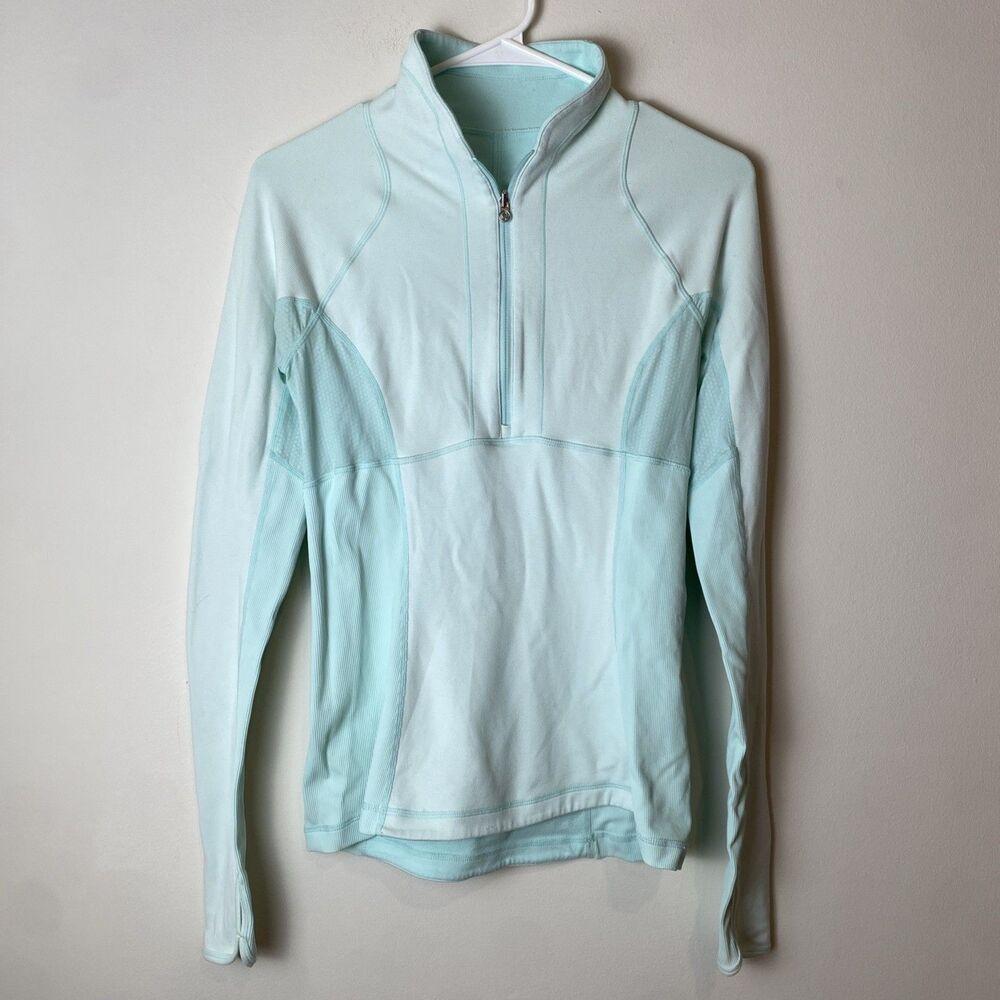 Lululemon Womens Sz 6 Run Switch Back 1/2 Zip Reversible Pullover Powder Blue